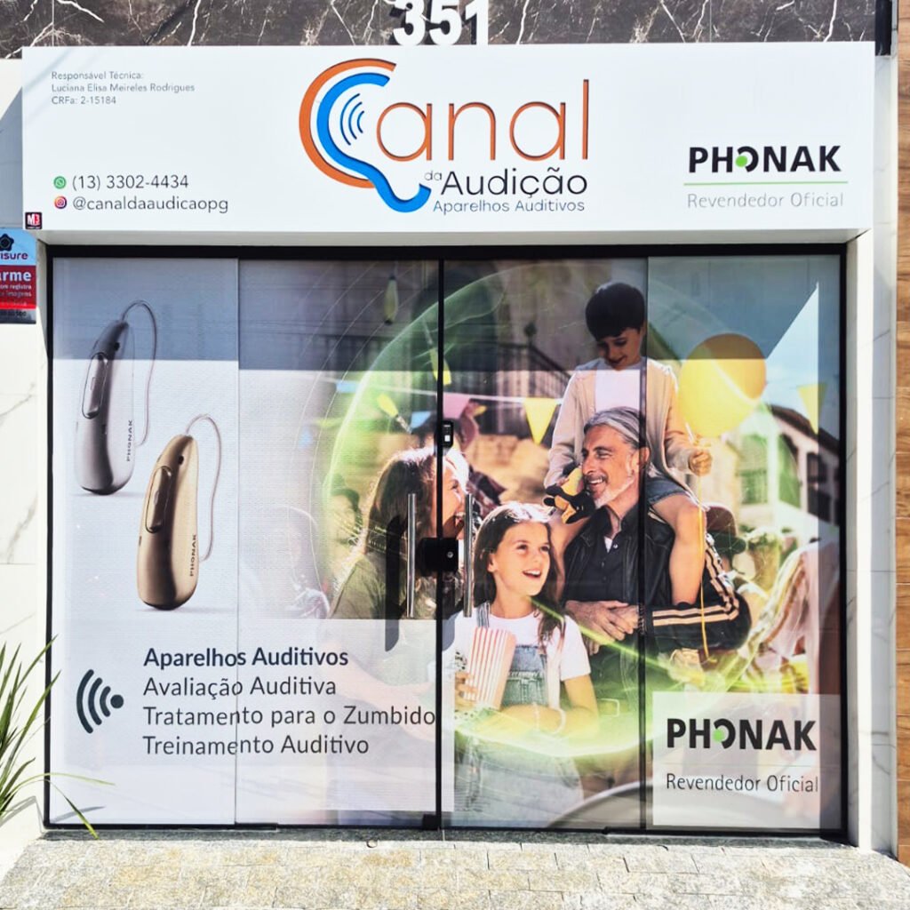 Fachada da Canal da Audição em Praia Grande, revendedor oficial Phonak